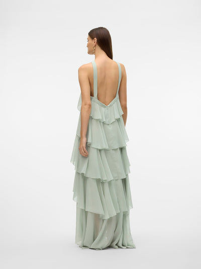 Vera™ | Layered Plum Ruffle Maxi Dress