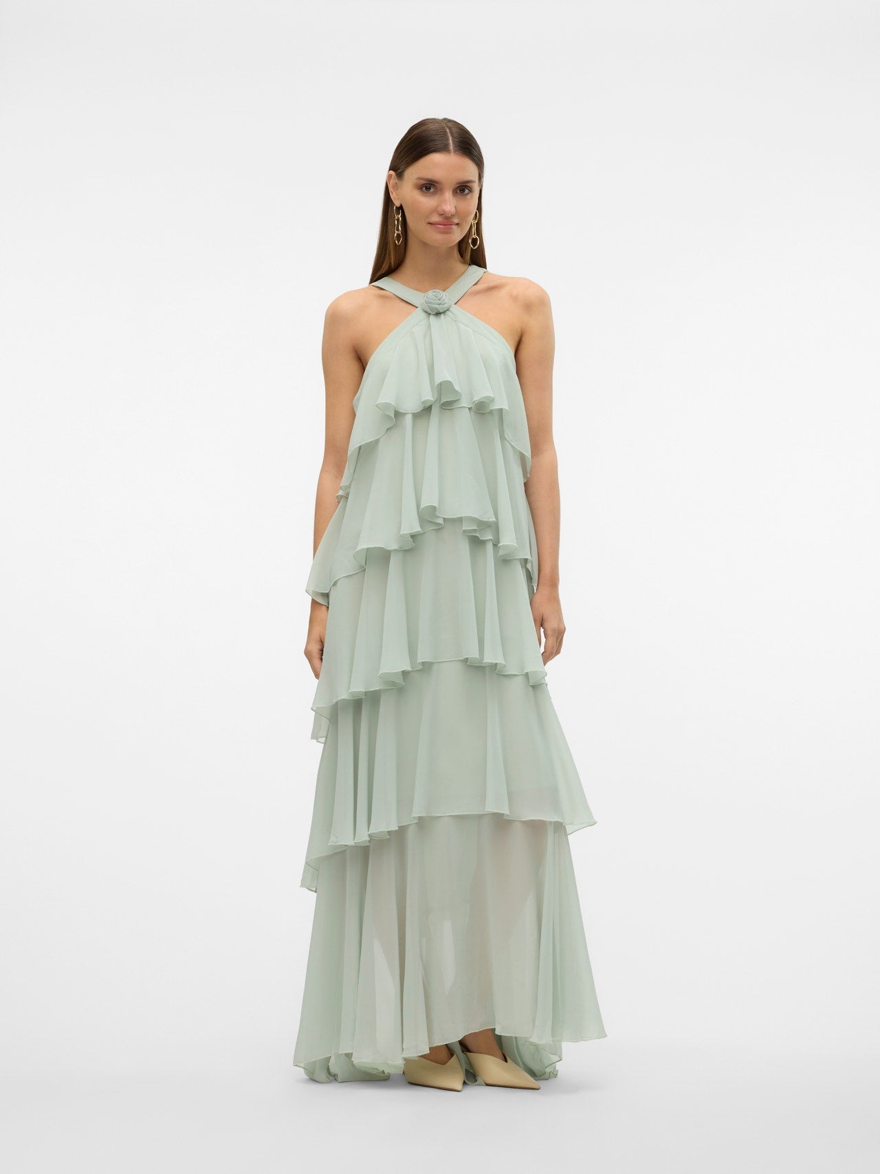 Vera™ | Layered Plum Ruffle Maxi Dress