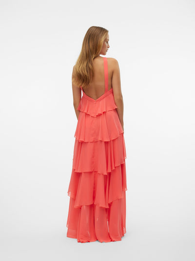 Vera™ | Layered Plum Ruffle Maxi Dress
