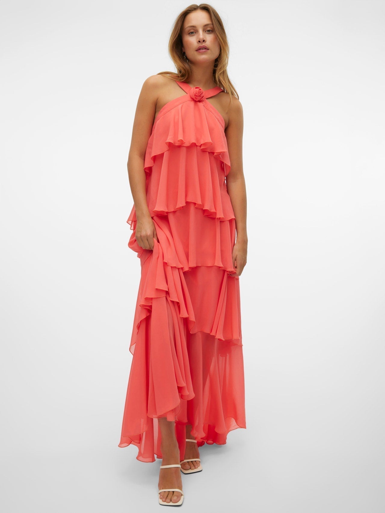 Vera™ | Layered Plum Ruffle Maxi Dress
