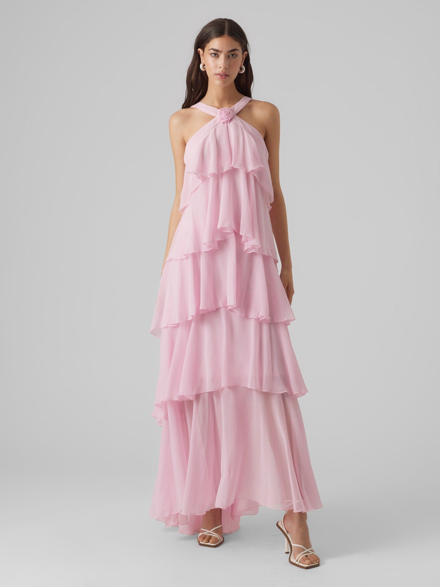 Vera™ | Layered Plum Ruffle Maxi Dress