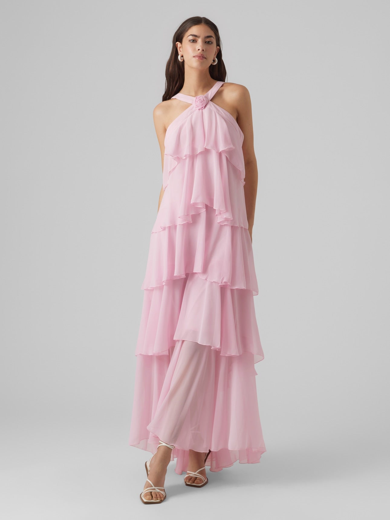 Vera™ | Layered Plum Ruffle Maxi Dress