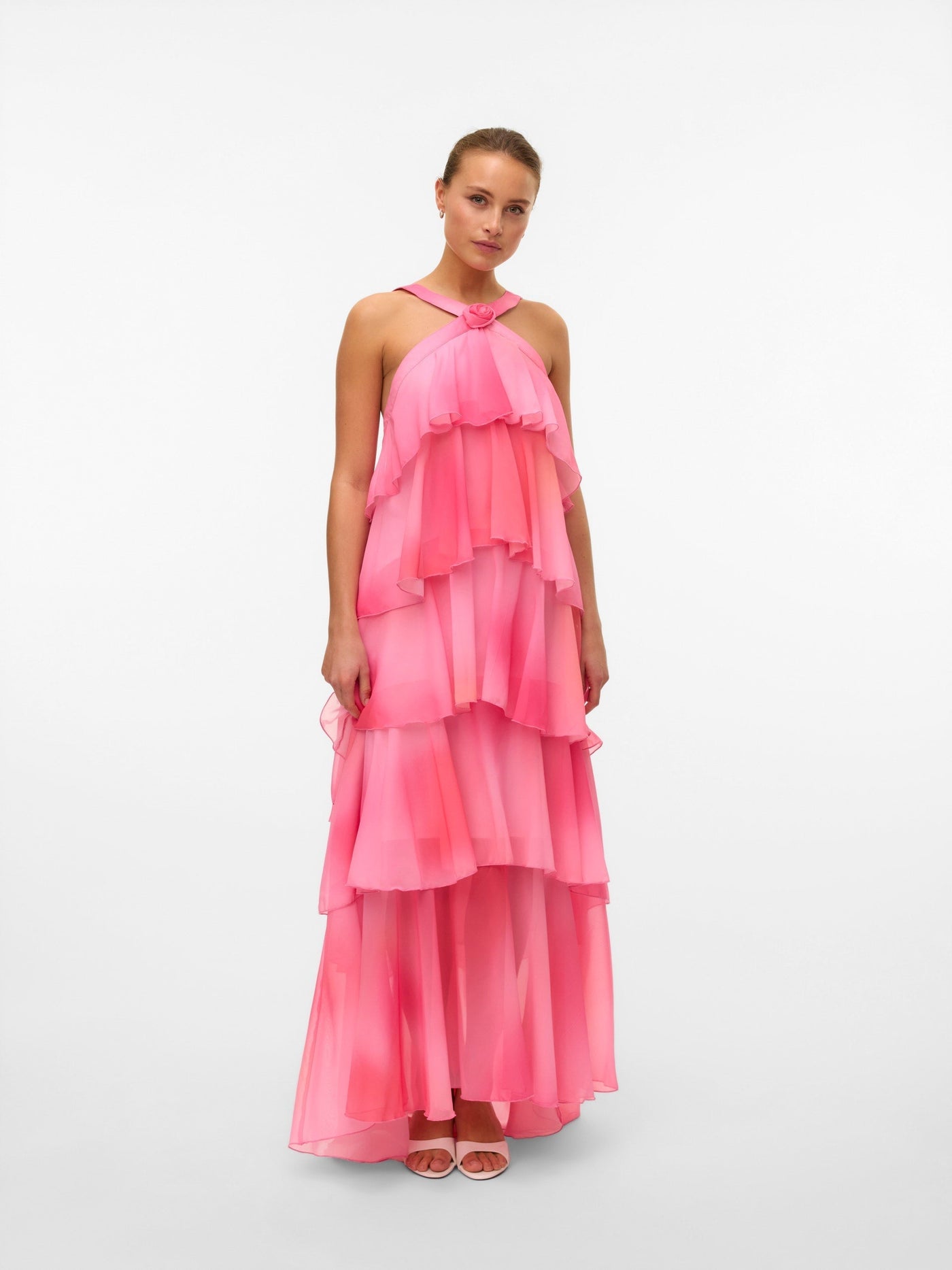 Vera™ | Layered Plum Ruffle Maxi Dress