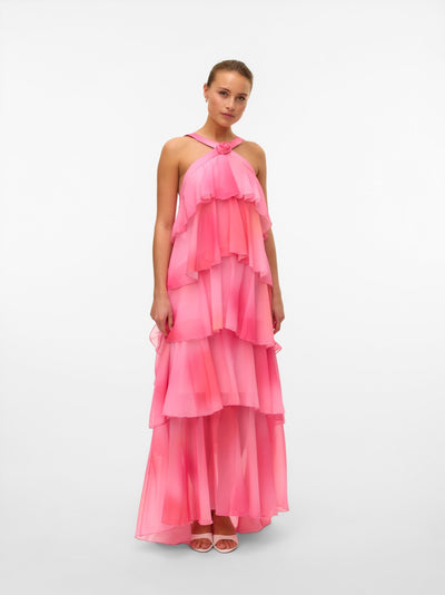 Vera™ | Layered Plum Ruffle Maxi Dress