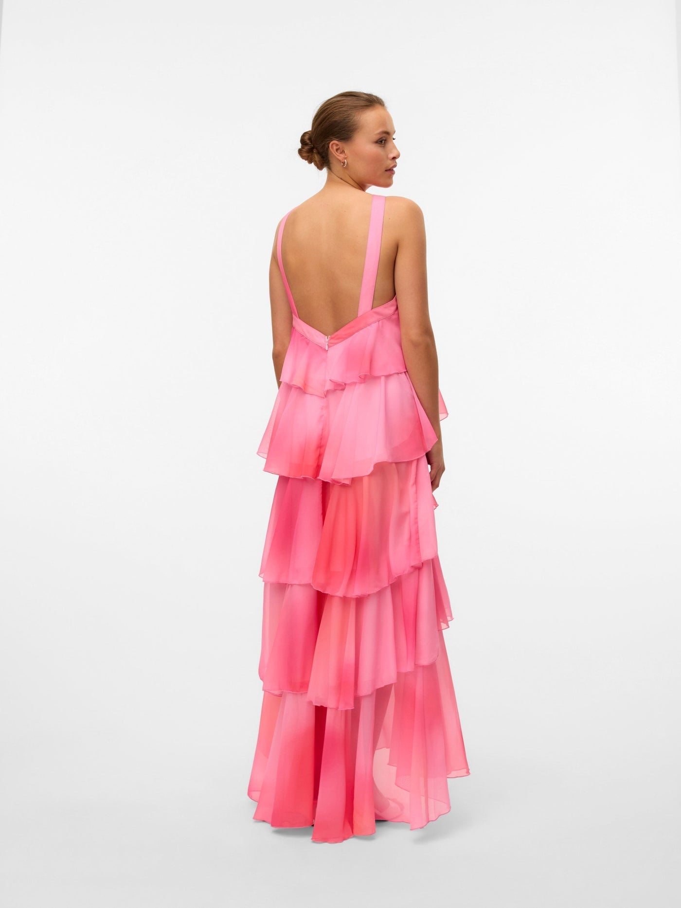 Vera™ | Layered Plum Ruffle Maxi Dress