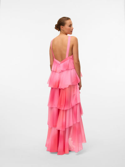 Vera™ | Layered Plum Ruffle Maxi Dress
