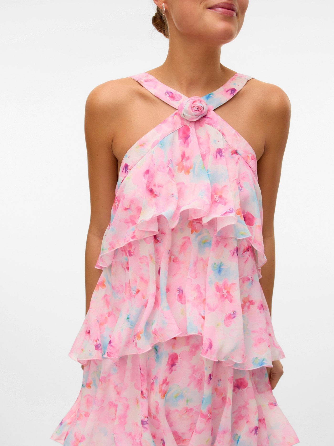 Vera™ | Layered Plum Ruffle Maxi Dress