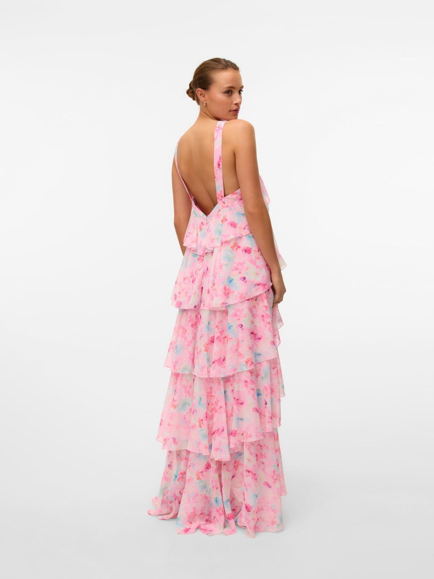 Vera™ | Layered Plum Ruffle Maxi Dress