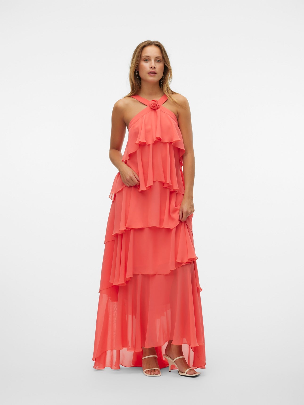 Vera™ | Layered Plum Ruffle Maxi Dress