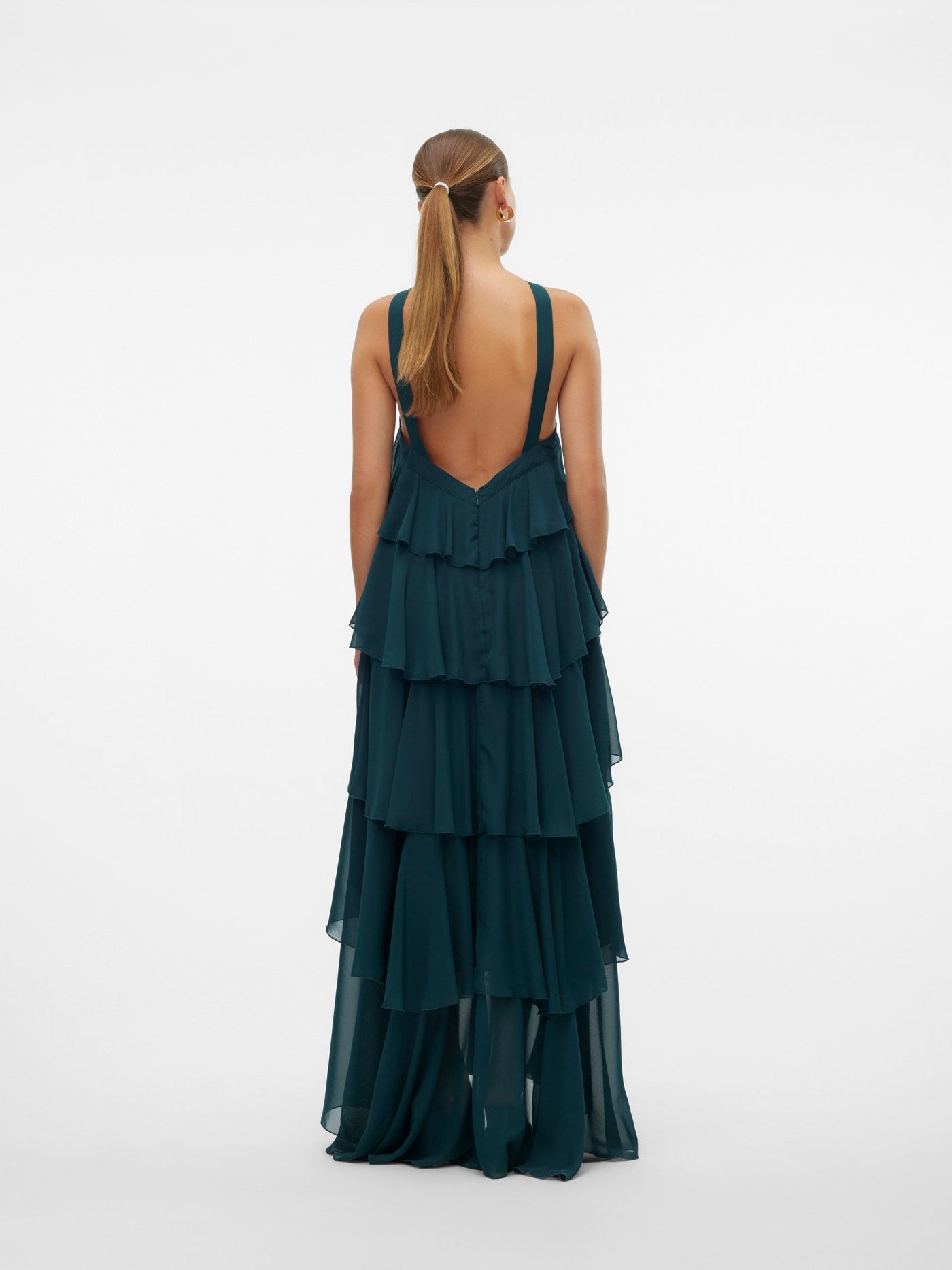 Vera™ | Layered Plum Ruffle Maxi Dress