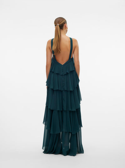 Vera™ | Layered Plum Ruffle Maxi Dress