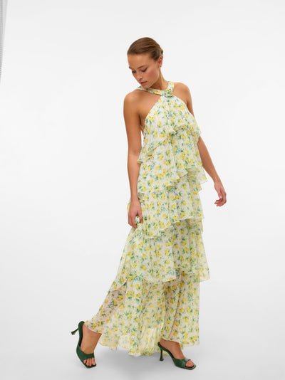Vera™ | Layered Plum Ruffle Maxi Dress