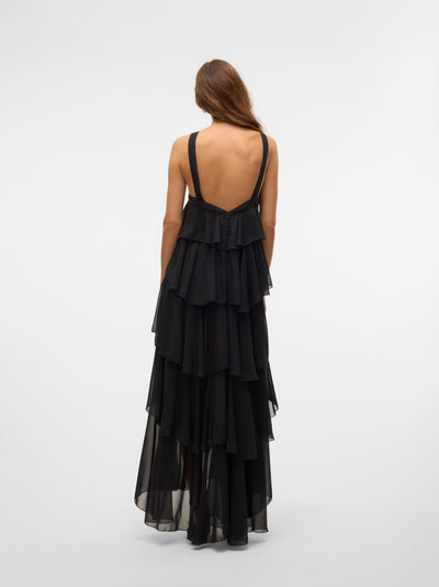 Vera™ | Layered Plum Ruffle Maxi Dress