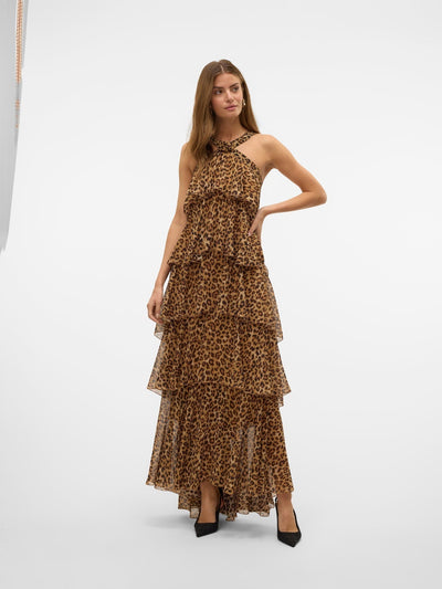 Vera™ | Layered Plum Ruffle Maxi Dress