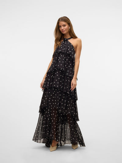 Vera™ | Layered Plum Ruffle Maxi Dress