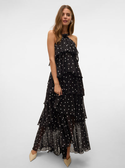 Vera™ | Layered Plum Ruffle Maxi Dress