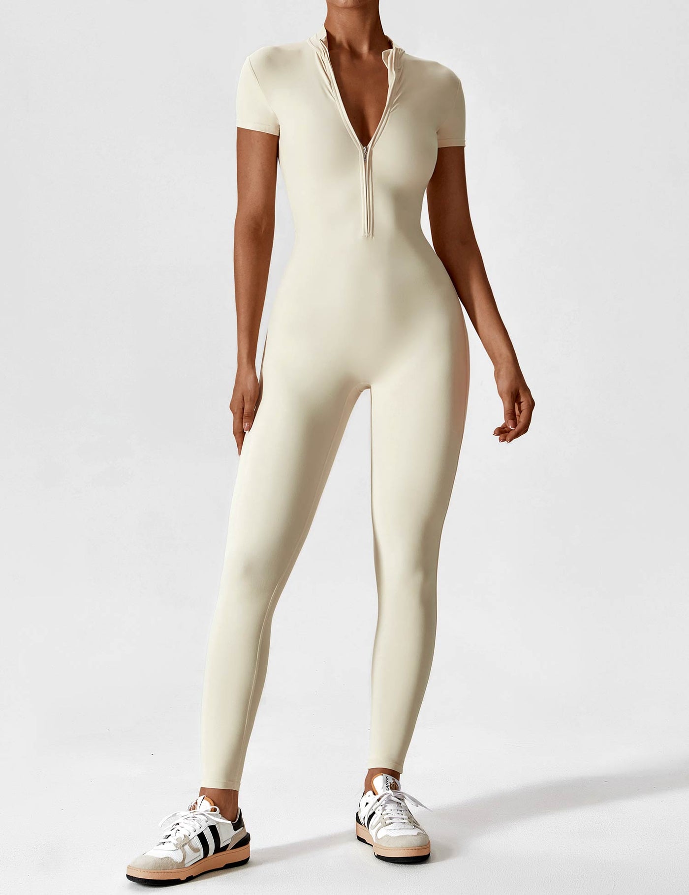 SleekFit Langarm-Jumpsuit mit Reißverschluss