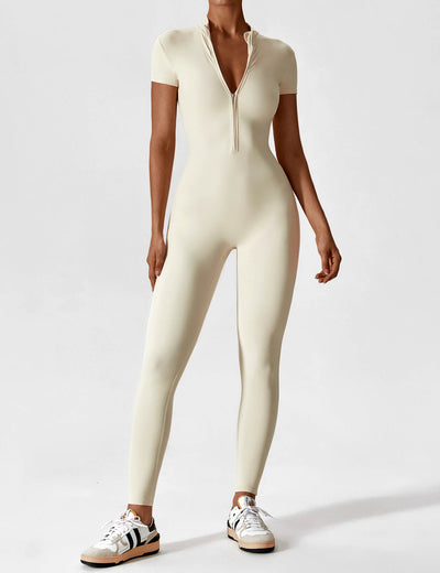 SleekFit Langarm-Jumpsuit mit Reißverschluss