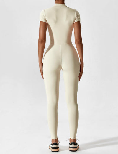 SleekFit Langarm-Jumpsuit mit Reißverschluss