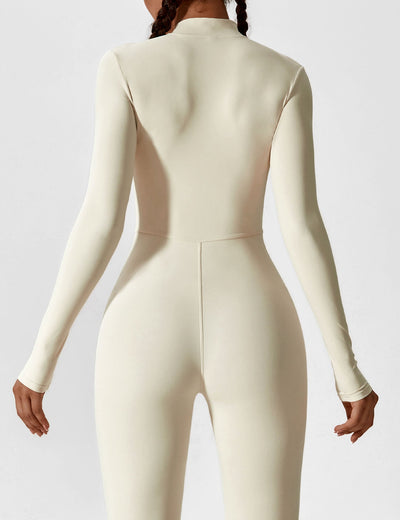 SleekFit Langarm-Jumpsuit mit Reißverschluss