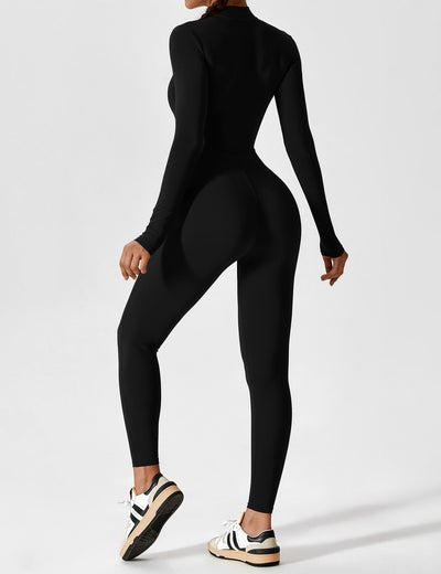 SleekFit Langarm-Jumpsuit mit Reißverschluss