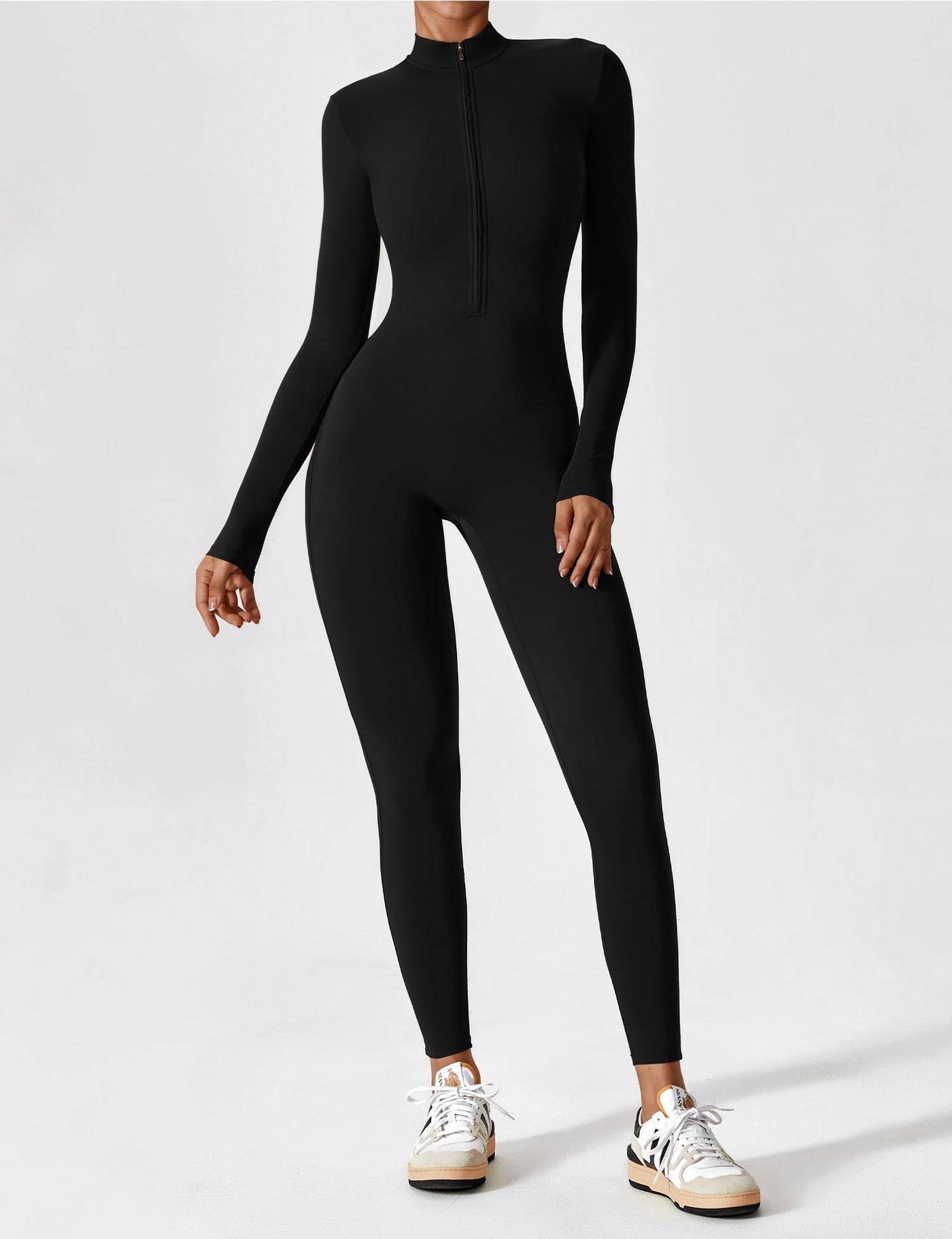 SleekFit Langarm-Jumpsuit mit Reißverschluss
