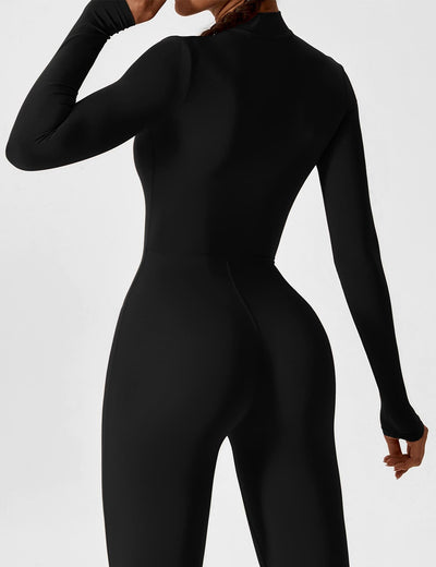 SleekFit Langarm-Jumpsuit mit Reißverschluss