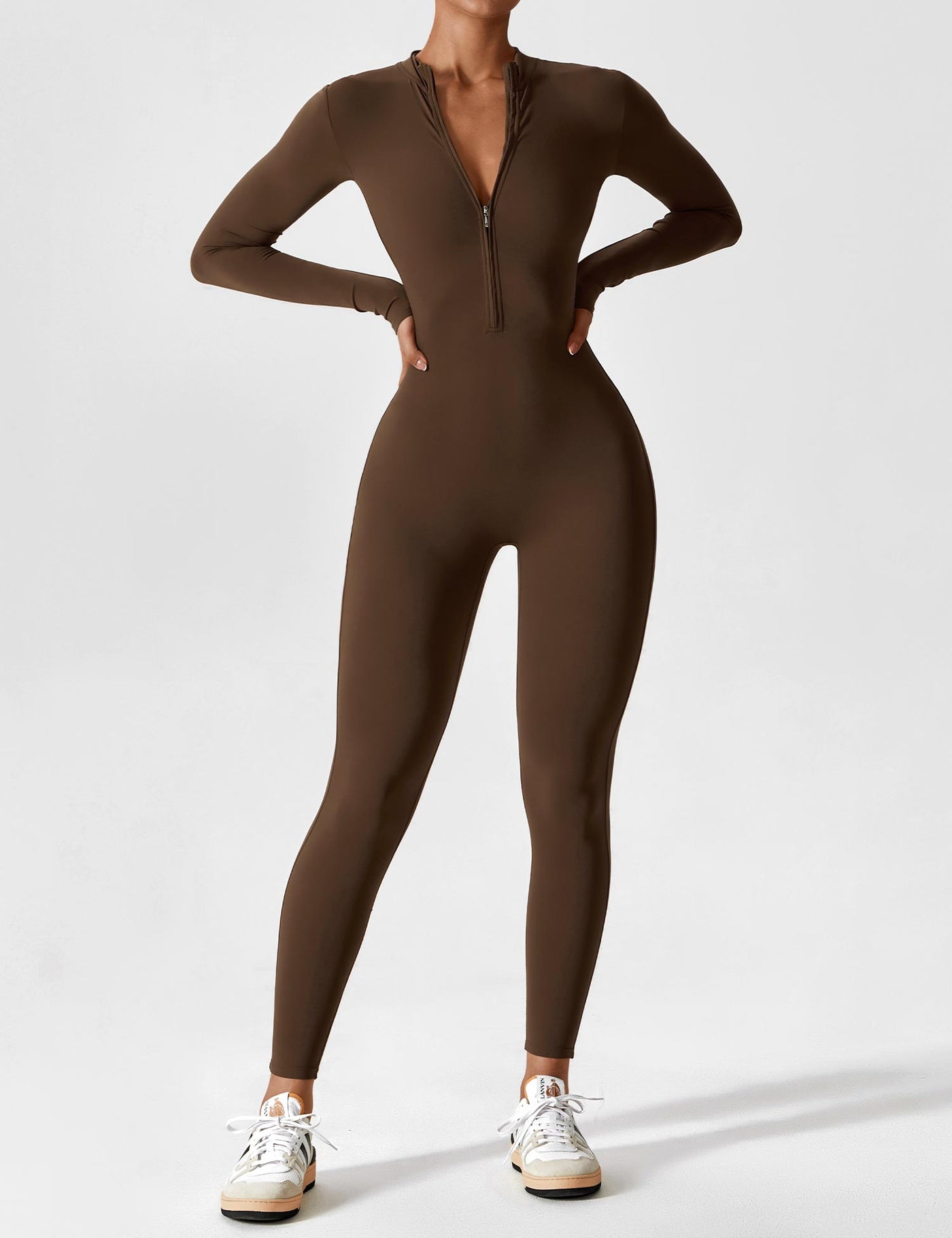 SleekFit Langarm-Jumpsuit mit Reißverschluss