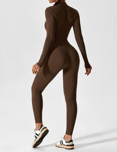 SleekFit Langarm-Jumpsuit mit Reißverschluss