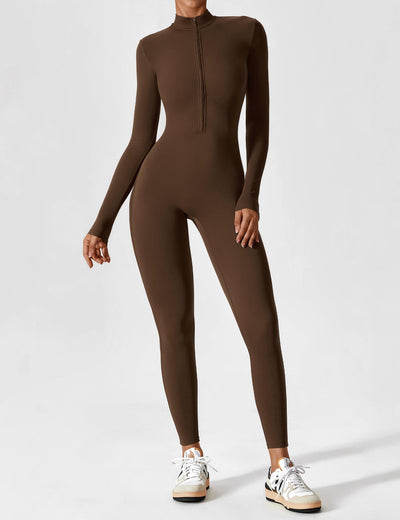 SleekFit Langarm-Jumpsuit mit Reißverschluss