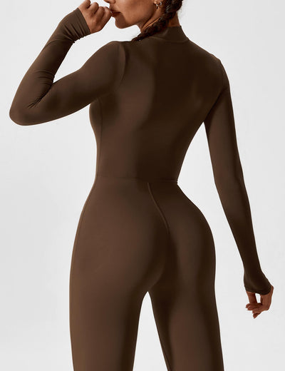 SleekFit Langarm-Jumpsuit mit Reißverschluss