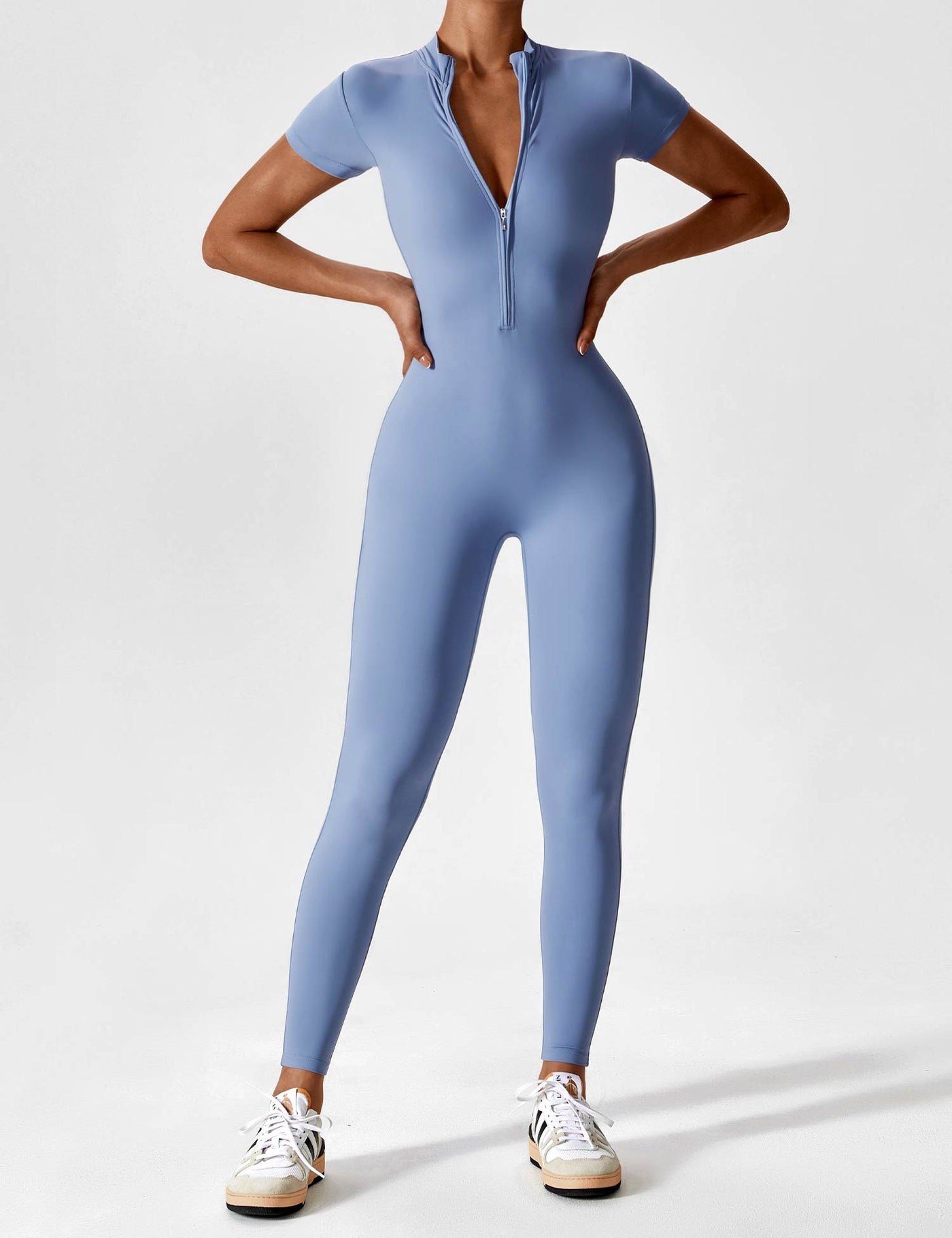 SleekFit Langarm-Jumpsuit mit Reißverschluss