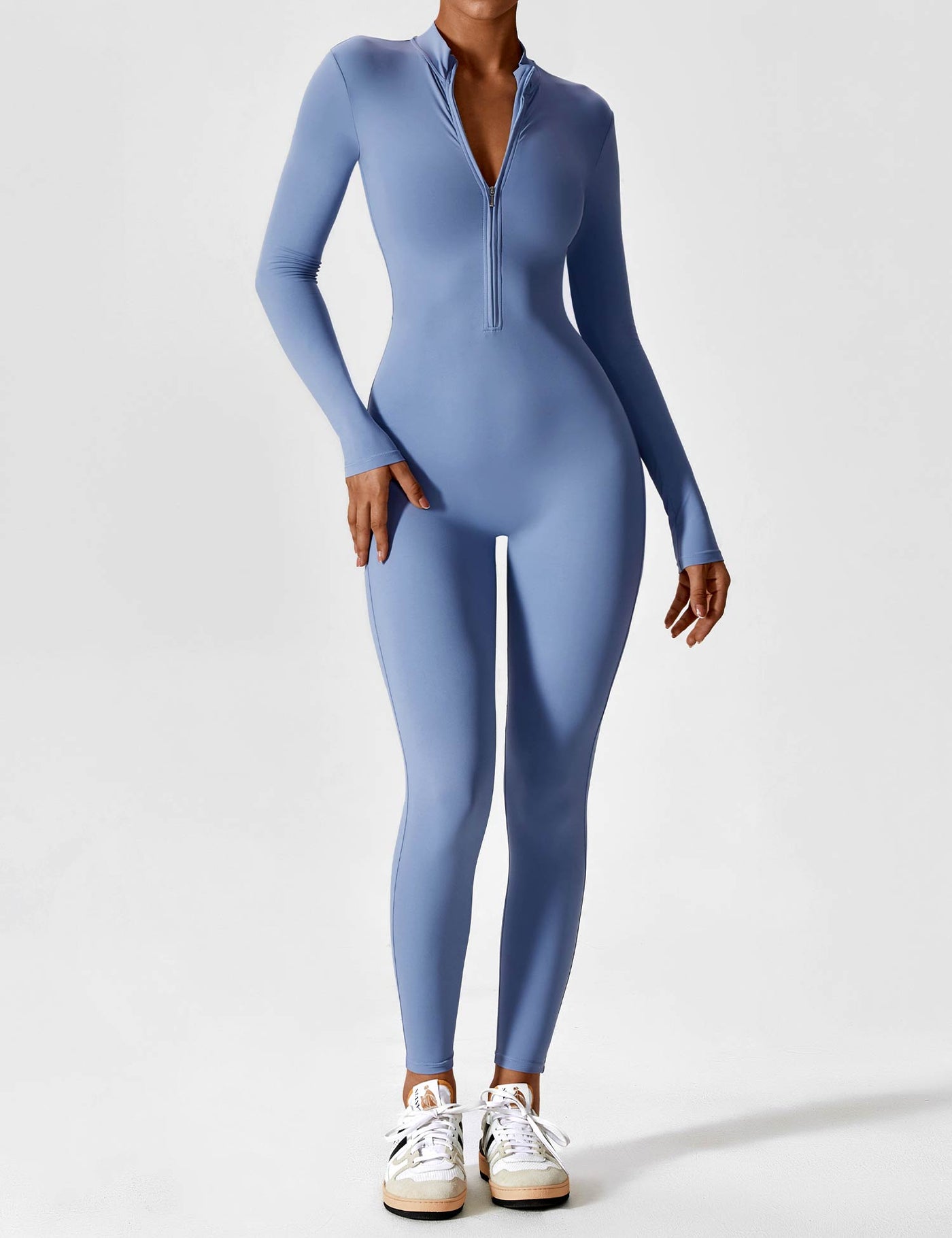 SleekFit Langarm-Jumpsuit mit Reißverschluss