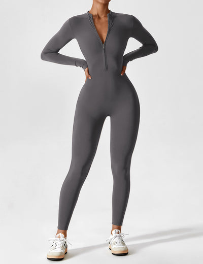 SleekFit Langarm-Jumpsuit mit Reißverschluss