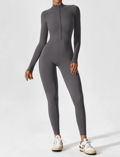 SleekFit Langarm-Jumpsuit mit Reißverschluss
