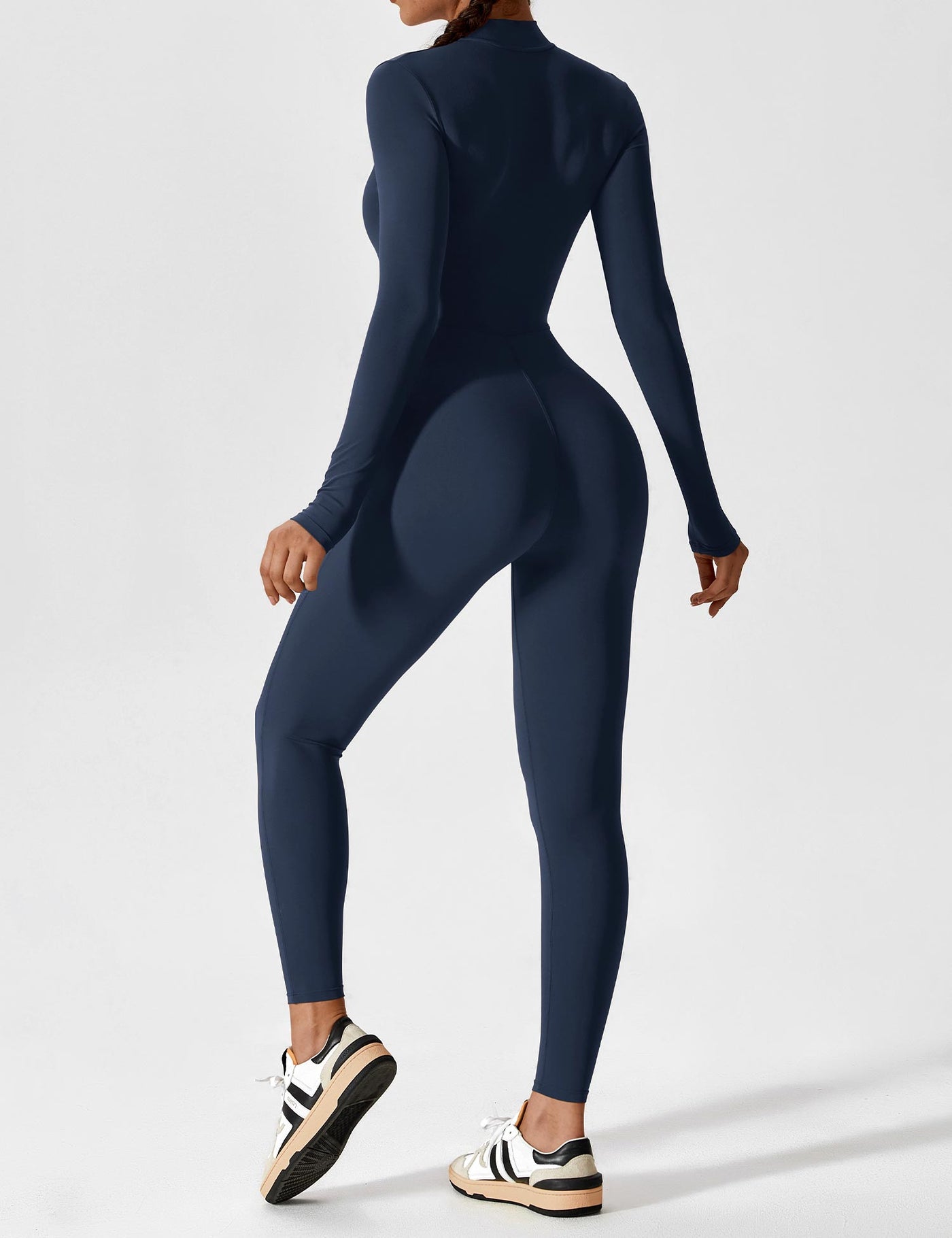 SleekFit Langarm-Jumpsuit mit Reißverschluss