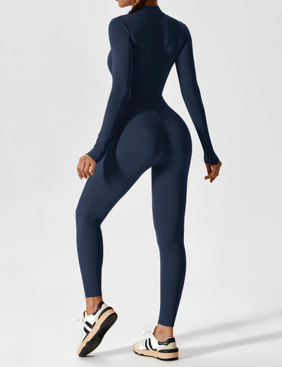 SleekFit Langarm-Jumpsuit mit Reißverschluss