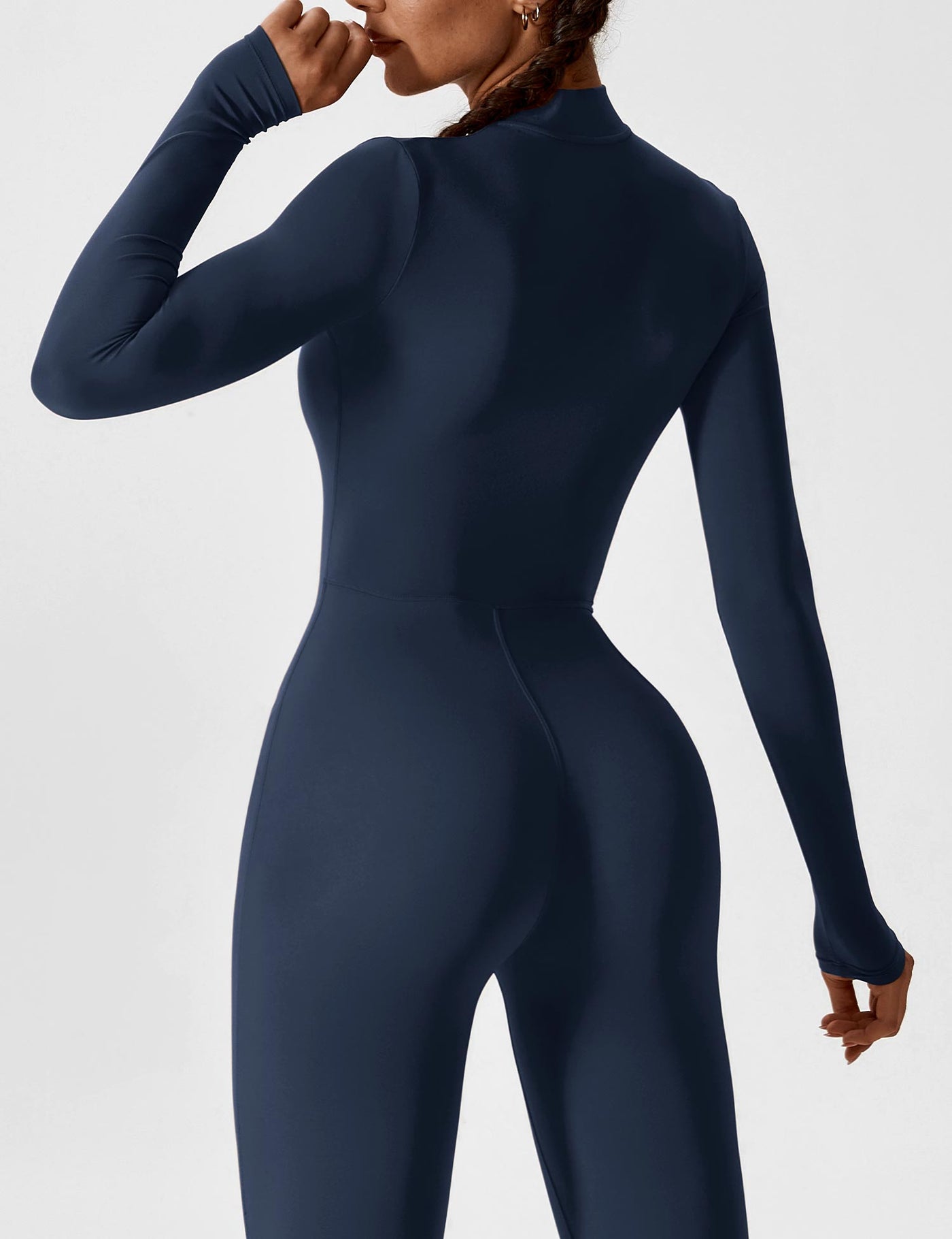 SleekFit Langarm-Jumpsuit mit Reißverschluss