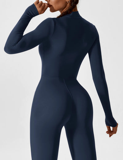 SleekFit Langarm-Jumpsuit mit Reißverschluss