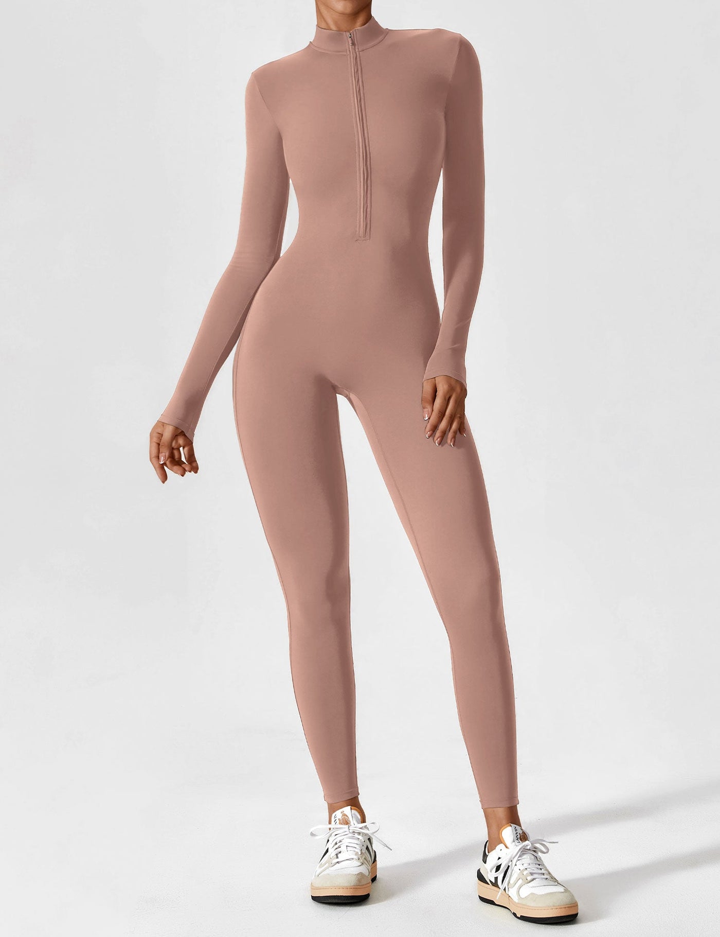 SleekFit Langarm-Jumpsuit mit Reißverschluss