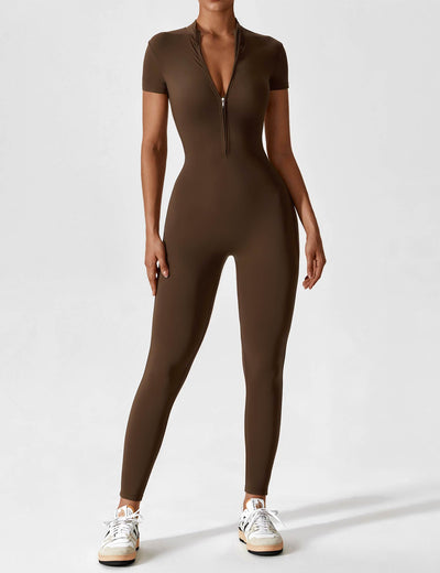 SleekFit Langarm-Jumpsuit mit Reißverschluss