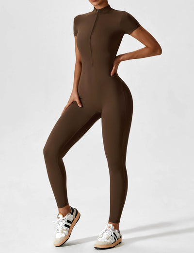 SleekFit Langarm-Jumpsuit mit Reißverschluss