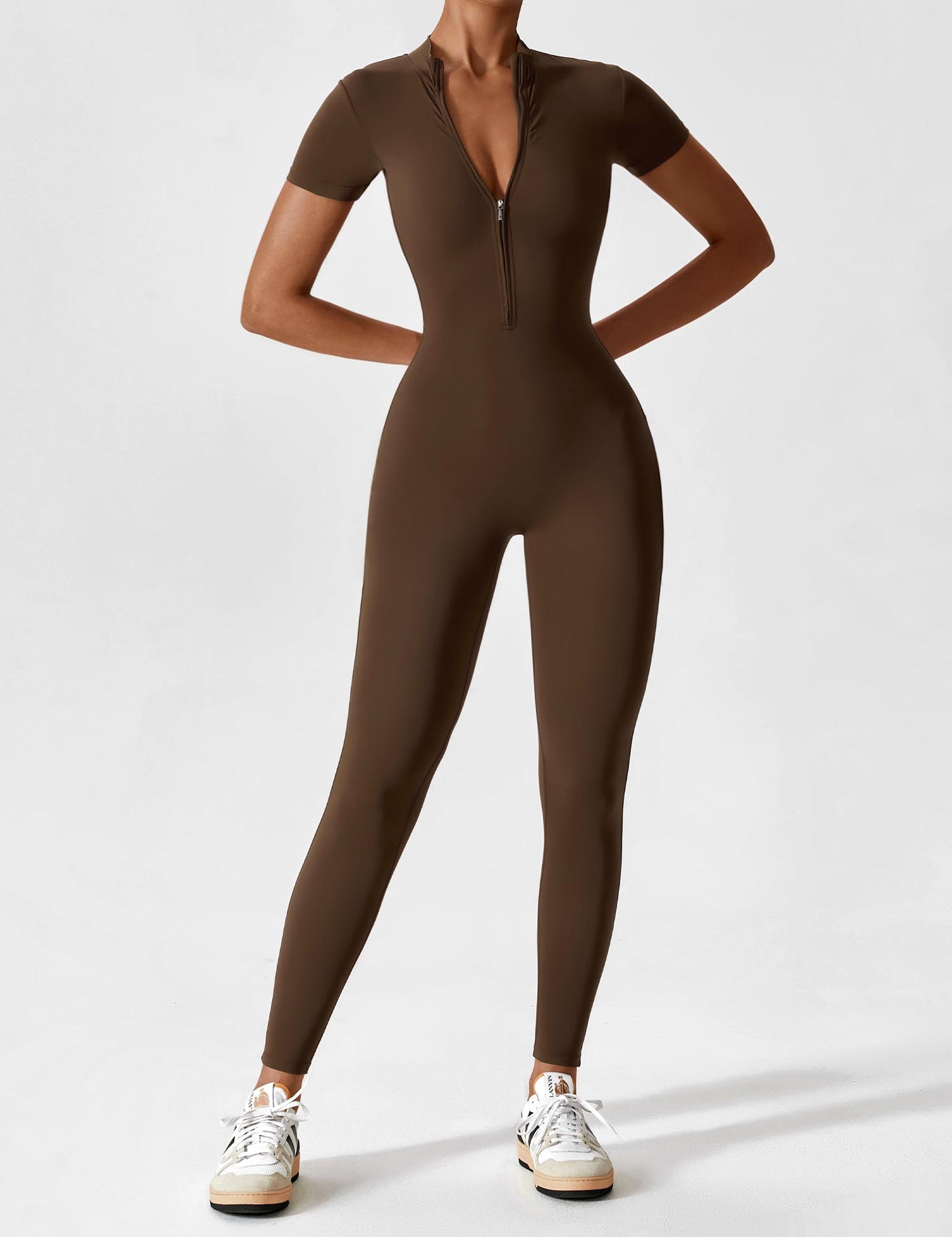 SleekFit Langarm-Jumpsuit mit Reißverschluss