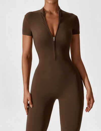 SleekFit Langarm-Jumpsuit mit Reißverschluss